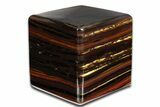 Polished Tiger Iron Stromatolite Cube - Billion Years #352235-1